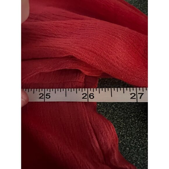 Torrid Women's Embroidered Red Long Sleeve Blouse Size 1 Rayon - Picture 7 of 7